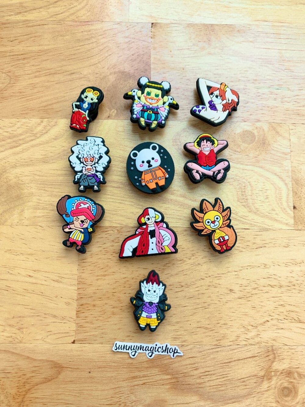 10pcs One Piece Robin Bon Nami Gear 5 Luffy Bepo Chopper Uta Anime Shoe Charms